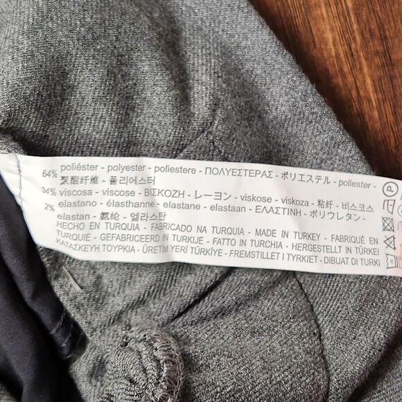 Zara TRF Pants Women's Size Small Gray Paperbag Waist Crop Wide Leg Casual NWT - Picture 4 of 6